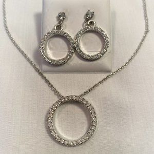 Crystal Circle Earrings and Necklace
